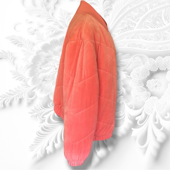 Woman Within Pink Quilted Velvet Puffer Jacket Size 22W - Picture 5 of 8